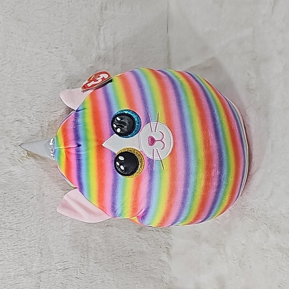 Ty Inc Squish A Boos Multicolor Heather the Cat Plush Toy 14" - Picture 2 of 7